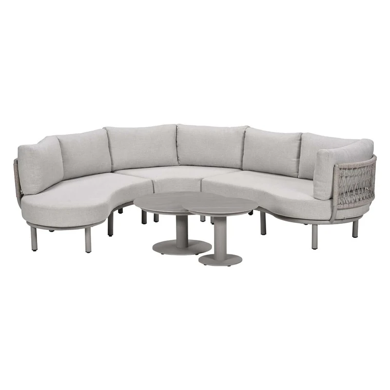 Garden Impressions Matera loungeset 5-delig met 2 Nice loungetafels taupe