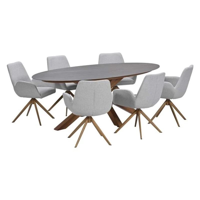 Acate tuinset 7-delig draaibaar Light Teak Look - Scotland dining tafel 230x115 Napoli Sand