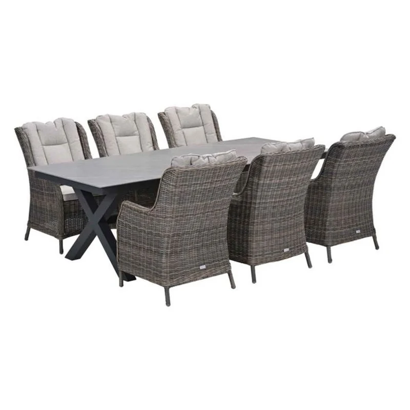 Osborne tuinset 7-delig Havanna Sand - Sintra dining tafel 240x100 Napoli Sand