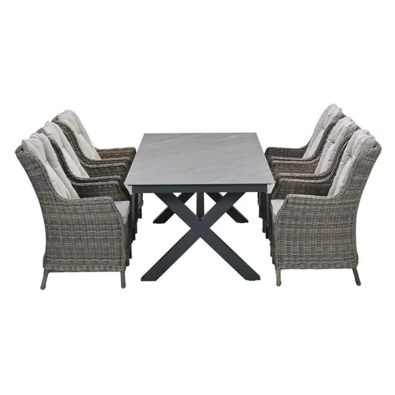 Osborne tuinset 7-delig Havanna Sand - Sintra dining tafel 240x100 Napoli Sand
