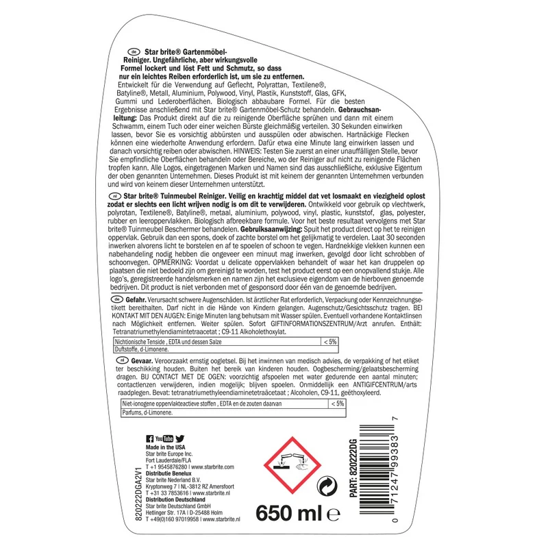 Star brite Tuinmeubel Reiniger 650ml