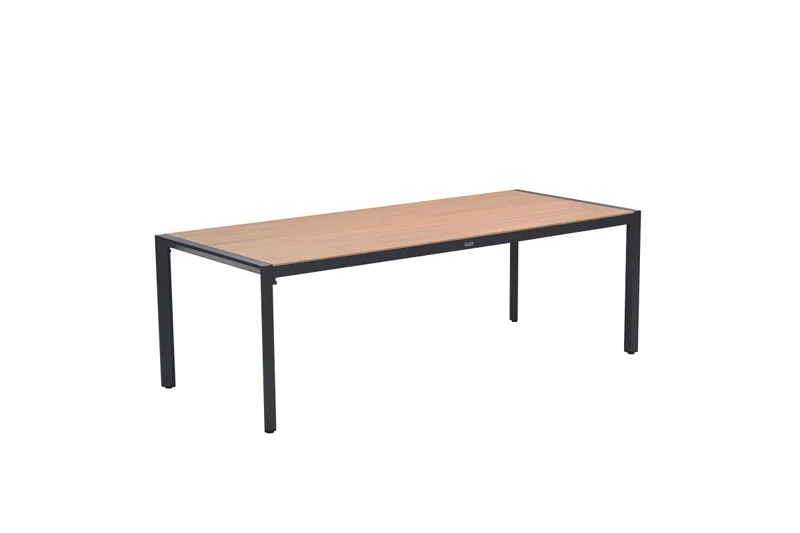 Felini tafel - 220x93 cm - carbon black - light teaklook