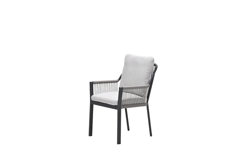 Raxa dining fauteuil - carbon black - rope taupe-valley sand