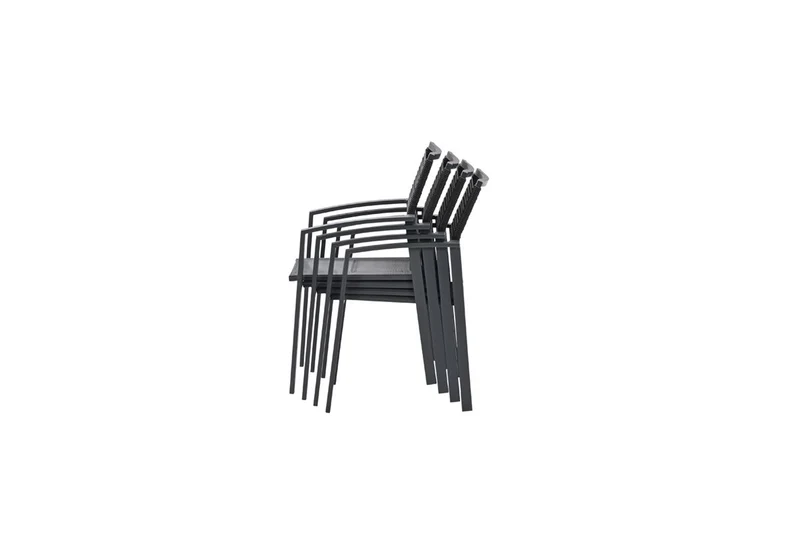 Cosmo dining fauteuil - rope donkergrijs - gevuld textileen