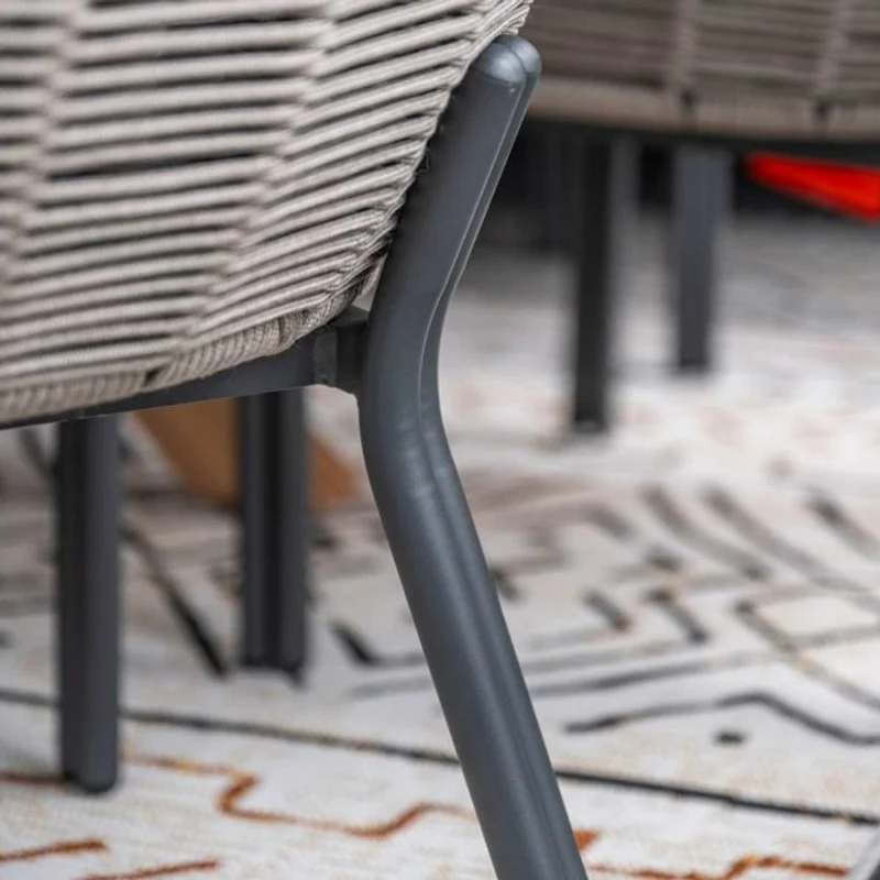 Fiji tuinset 7-delig Aluminium Carbon Black met Scotland tafel Napoli Sand 230x115 cm