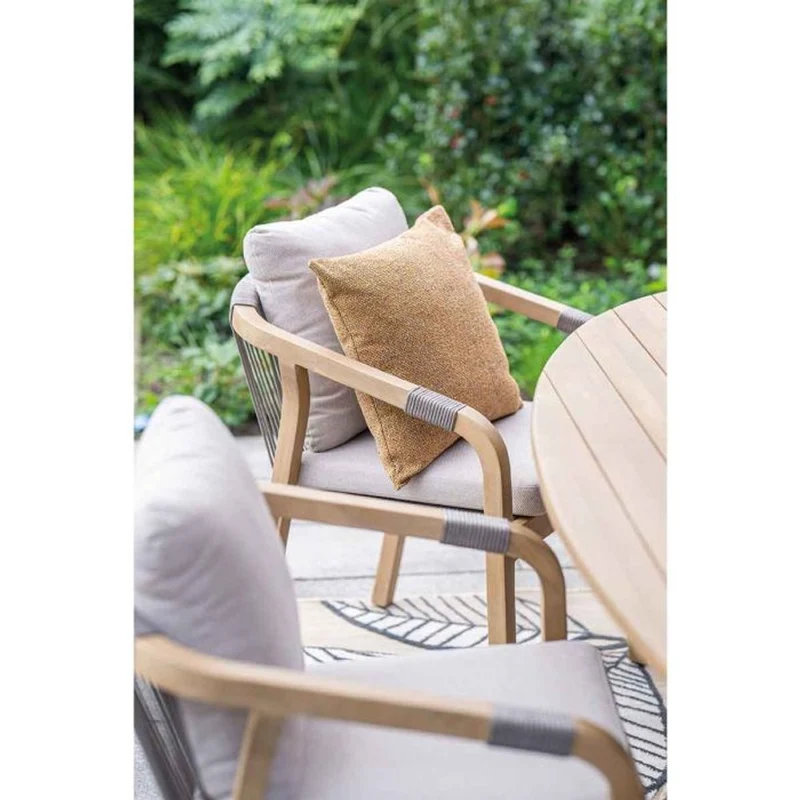 Santos dining tuinset 7-delig Acacia White Wash met Urania tafel ovaal 220x115 cm