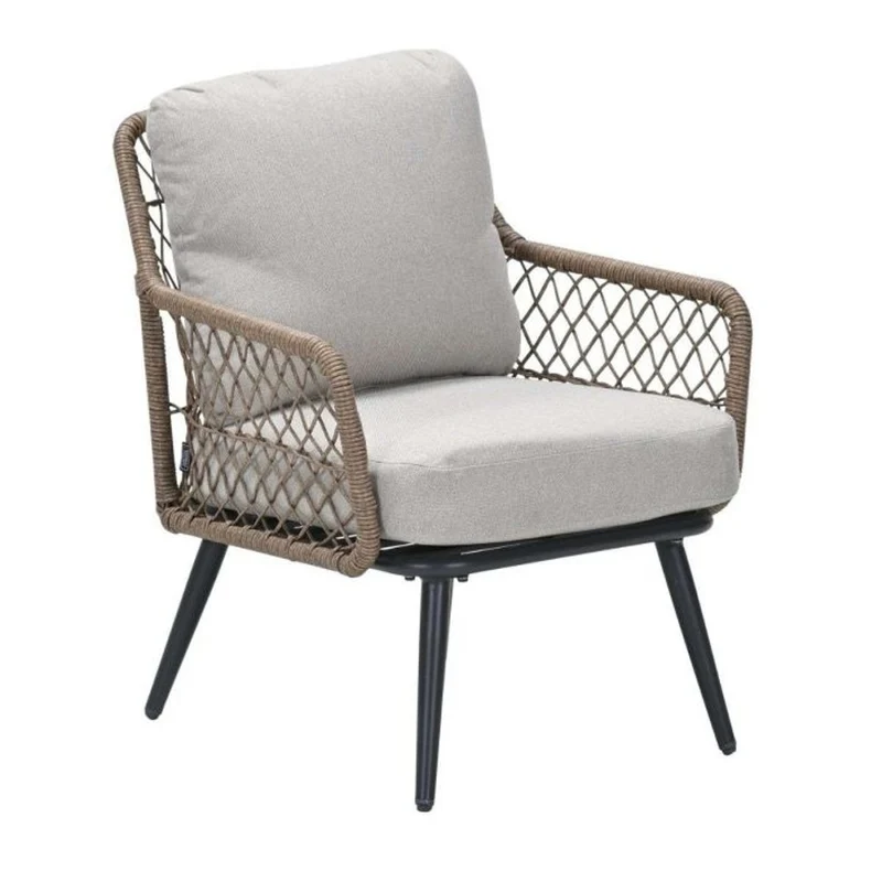 Garden Impressions Allasio lounge fauteuil carbon black rope natural desert sand