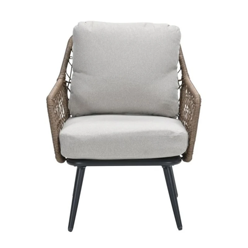 Garden Impressions Allasio lounge fauteuil carbon black rope natural desert sand