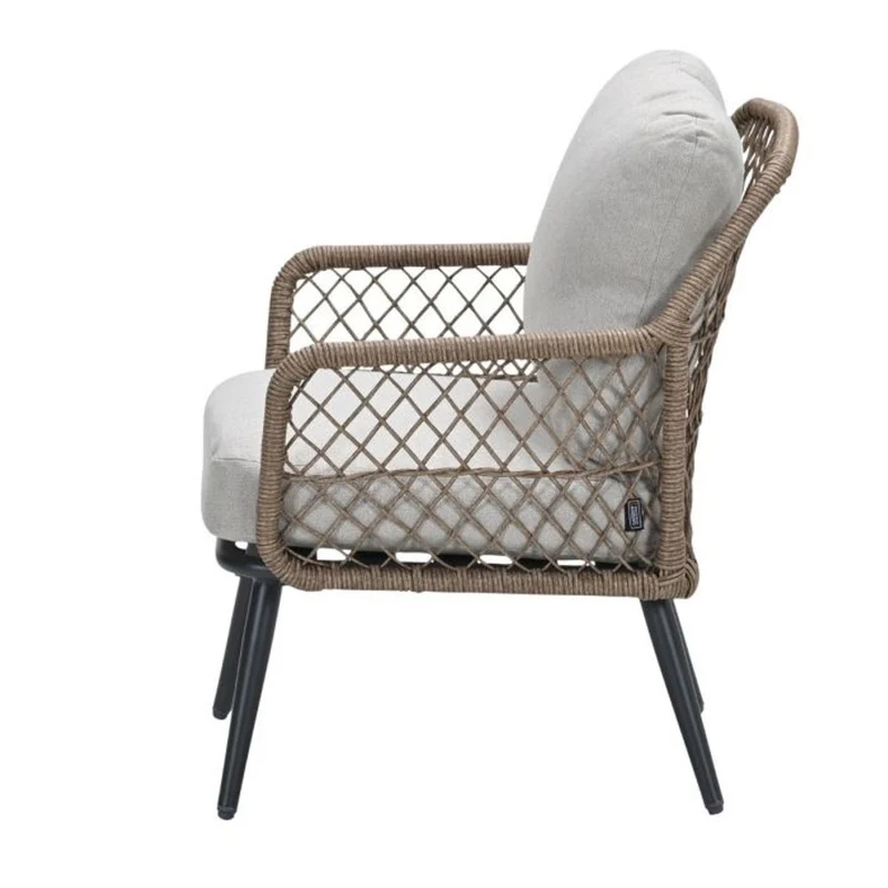 Garden Impressions Allasio lounge fauteuil carbon black rope natural desert sand