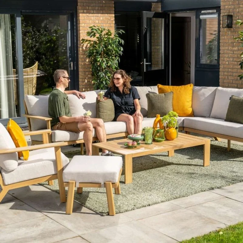 Garden Impressions Chicago lounge fauteuil natural teak look desert sand