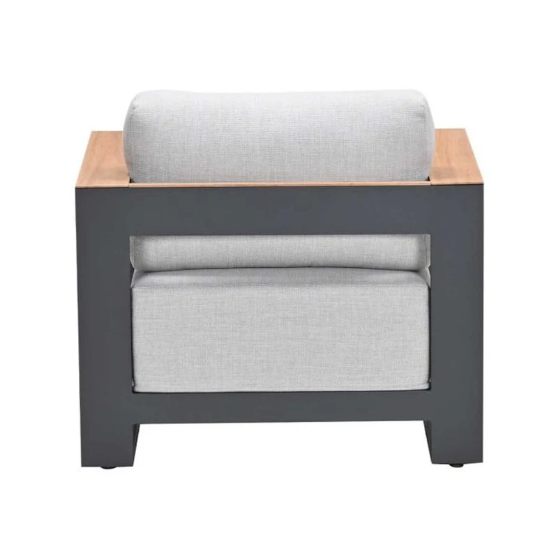 Garden Impressions Levanto lounge fauteuil carbon black valley sand light teaklook