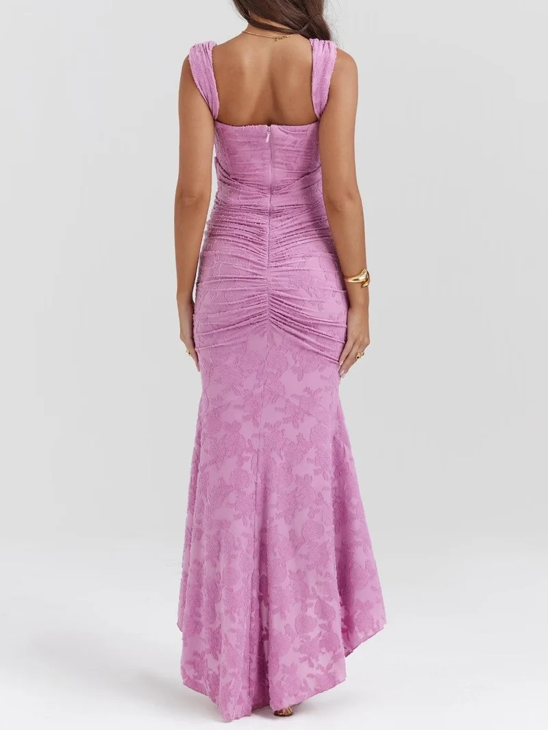 Blaues Glockenblumen-Maxikleid