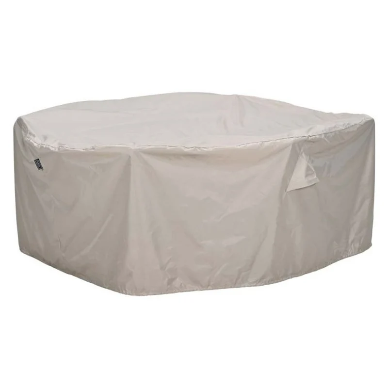 Toledo tuinset 7-delig carbon black rope taupe met Edison tuintafel ovaal 220x115 cm light teak vironwood