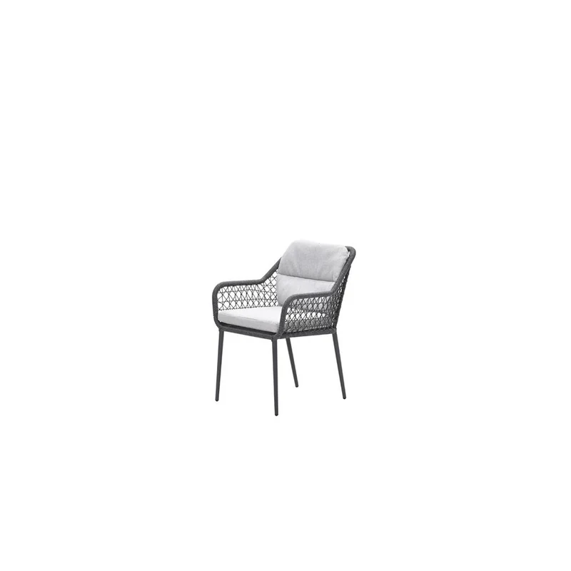 Toledo dining tuinstoel carbon black rope donker grijs
