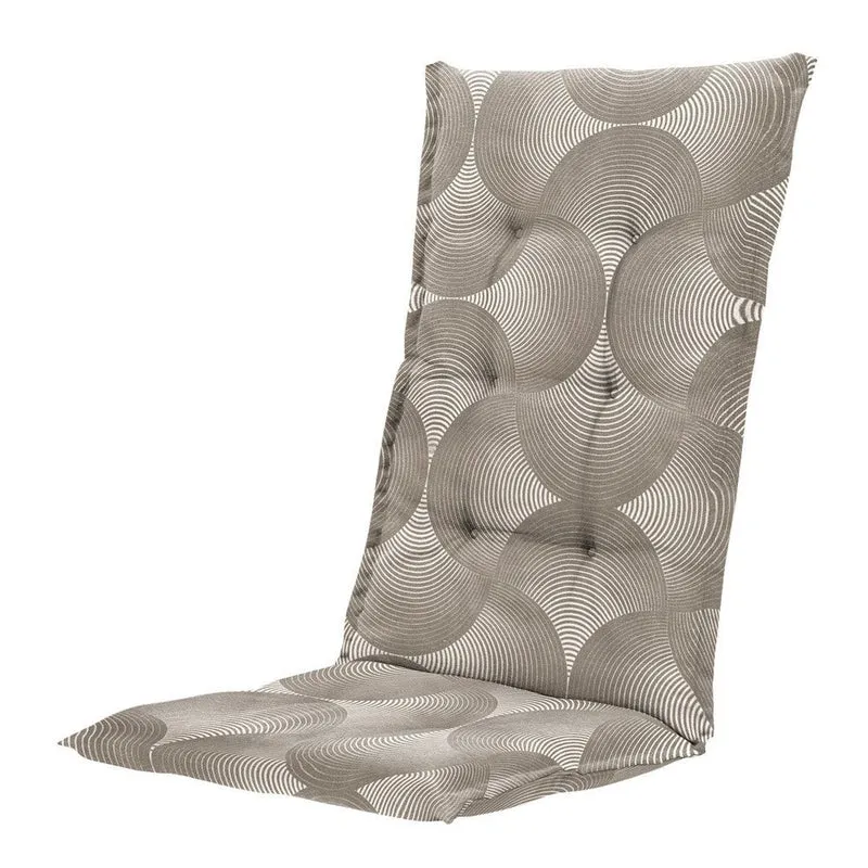 Madison stoelkussen hoge rug Outdoor WR Napels rondo taupe 123x50 cm