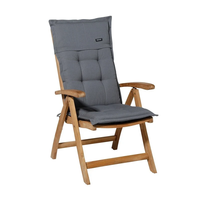Madison stoelkussen lage rug Rib grey 105x50 cm