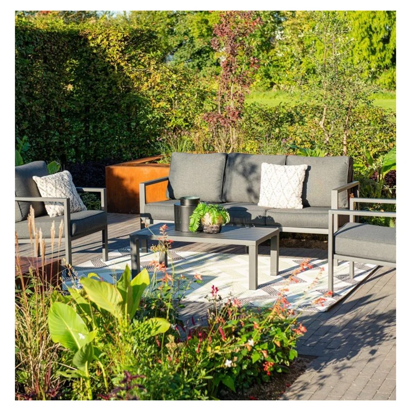 Springs loungeset - 4-delig - aluminium - carbon black - reflex black