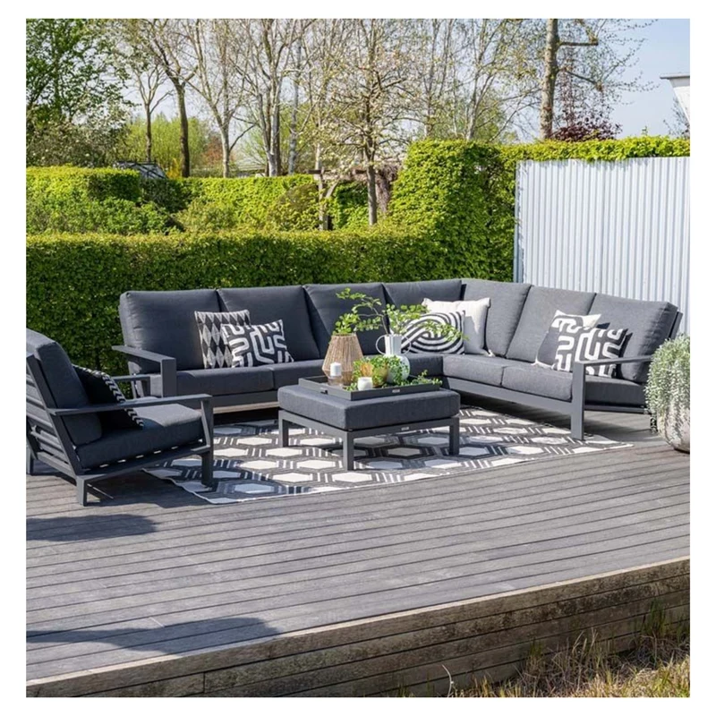Lincoln hoek loungeset - 4-delig - carbon black - reflex black