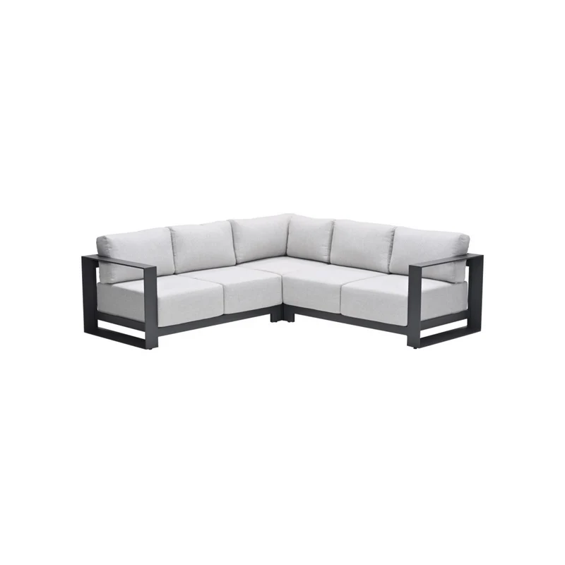 Levanto hoek loungeset - 3-delig - carbon black - valley sand
