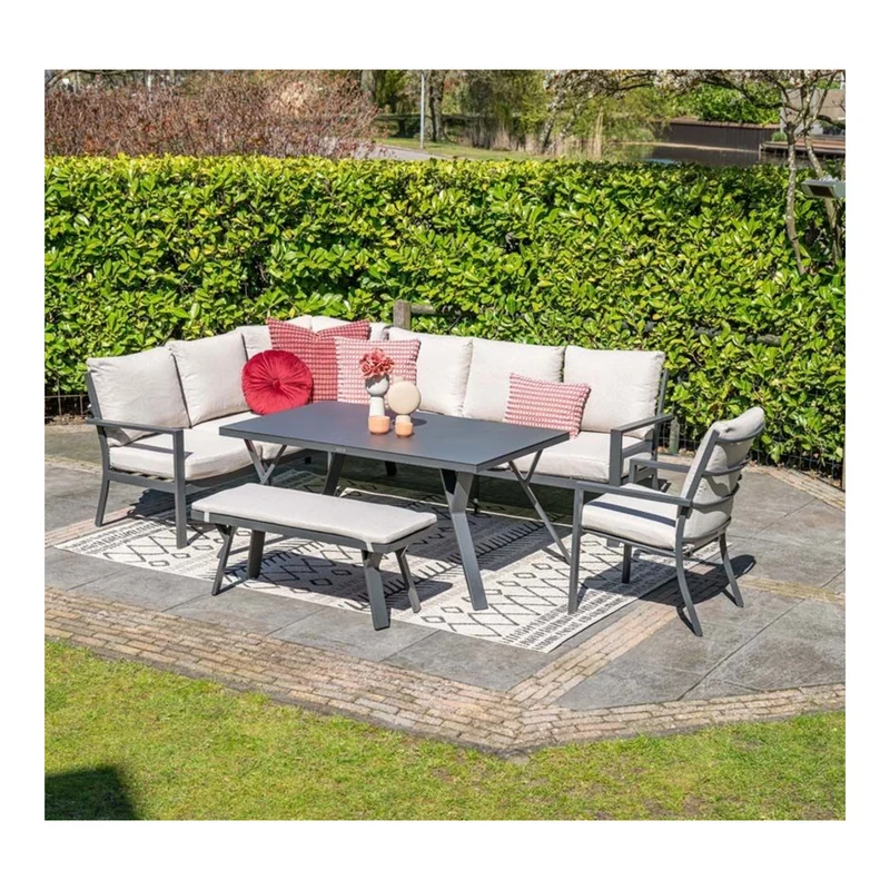 Garden impressions Sergio tuinbank 110 x 40 x H45 cm - Carbon black/desert sand