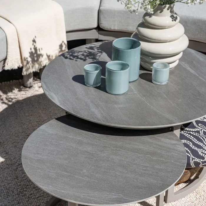 Garden Impressions Monte Carlo lounge tafel Ø60xH35 cm taupe Centostone Napoli sand