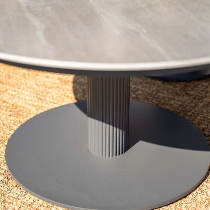 Garden Impressions Nice lounge tafel Ø80xH40 cm carbon black Centostone Napoli sand