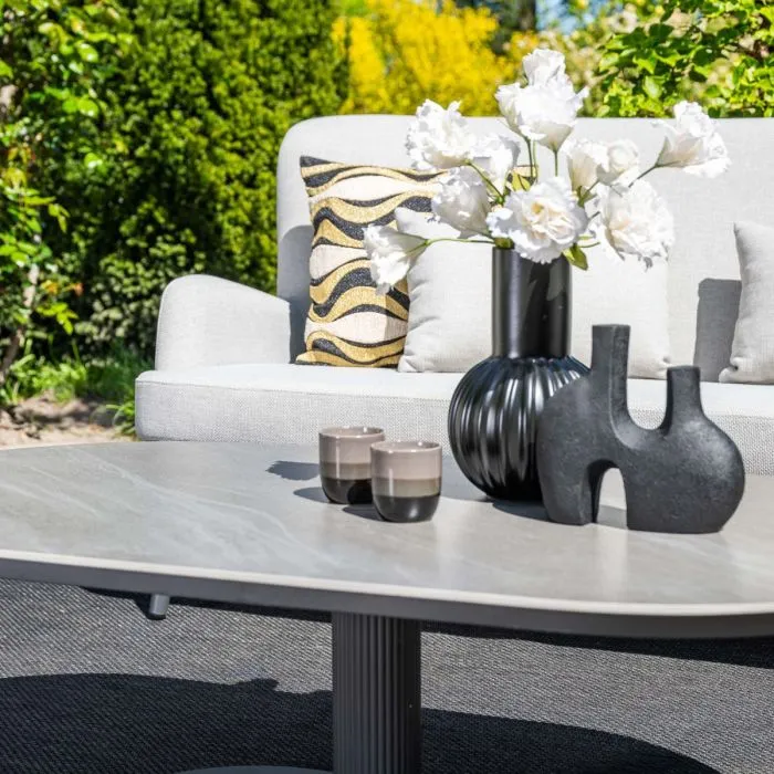 Garden Impressions Nice lounge tafel 130x70xH40 cm carbon black Centostone Napoli sand