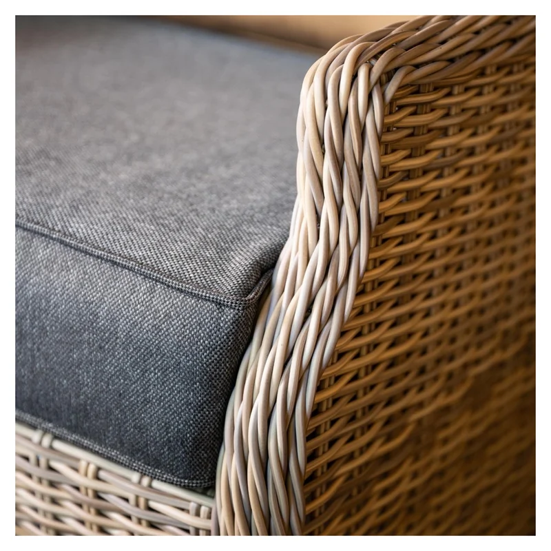 Veracruz verstelbare loungestoel wicker inclusief voetenbank - vintage willow