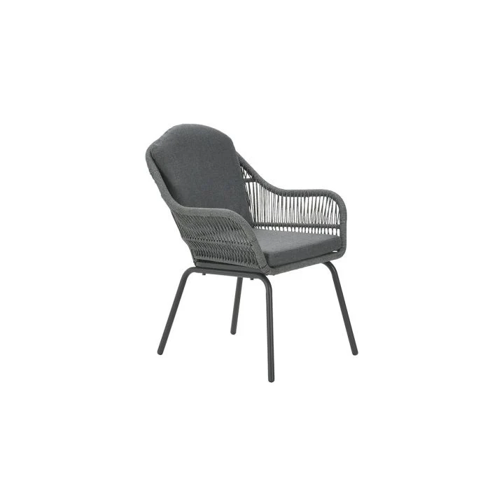 Garden Impressions Triton dining fauteuil carbon black -rope mid grey mystic grey