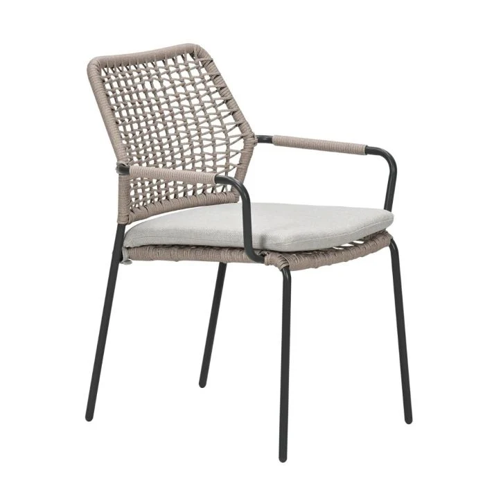 Garden Impressions Swifty dining stoel carbon black- natural sand valley sand