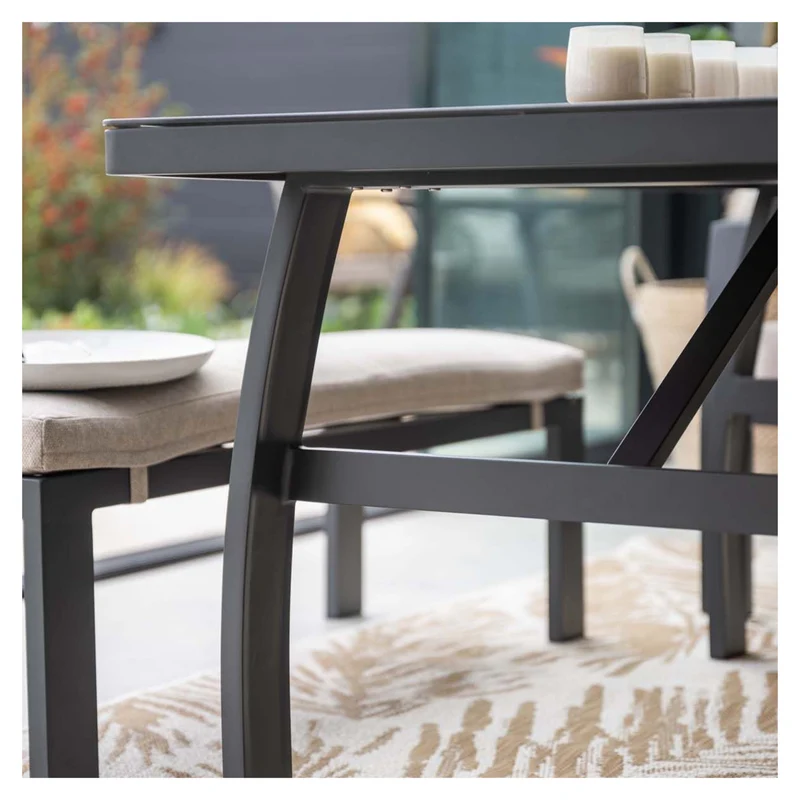 Garden Impressions Vasano lounge dining hoekset - 4-delig - carbon black - desert sand - slate grey keramisch glas