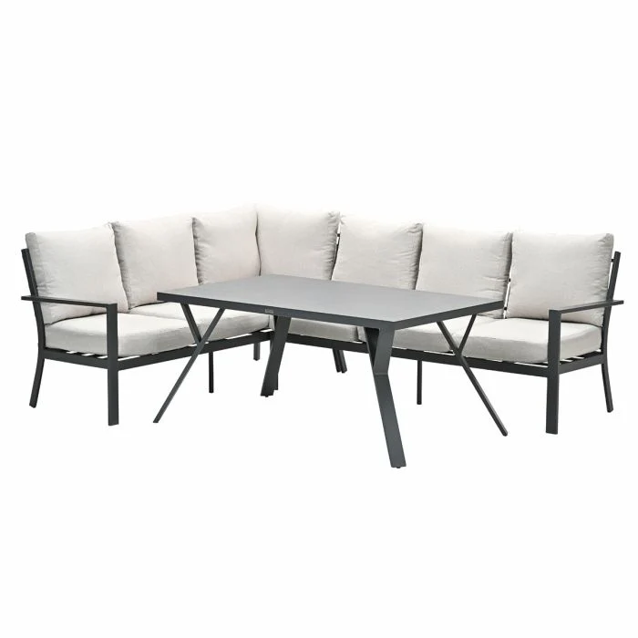 Garden Impressions Sergio lounge-diningset 3-delig links carbon black desert sand
