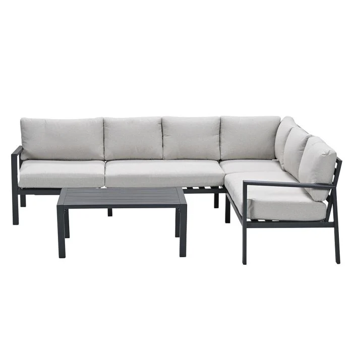 Garden Impressions Lexington loungeset 4-delig rechts carbon black desert sand