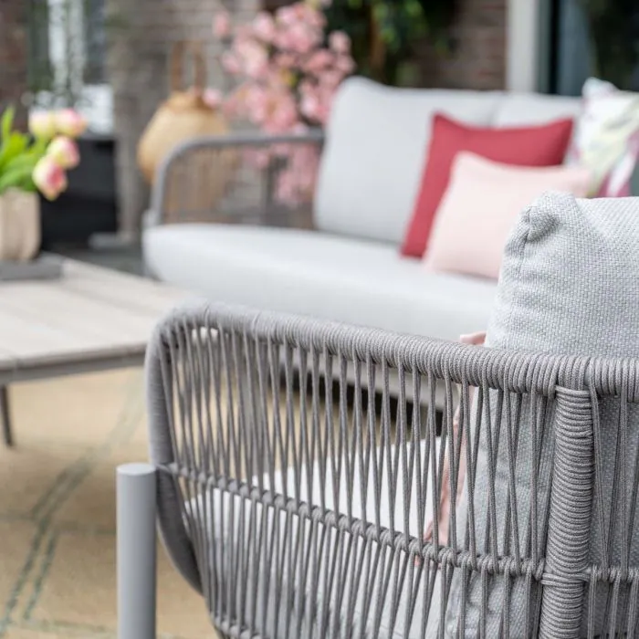 Garden Impressions Catanzaro loungeset 3-delig taupe rope grijs zand valley sand