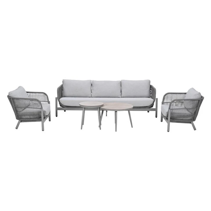 Garden Impressions Catanzaro loungeset 3-delig taupe rope grijs zand valley sand