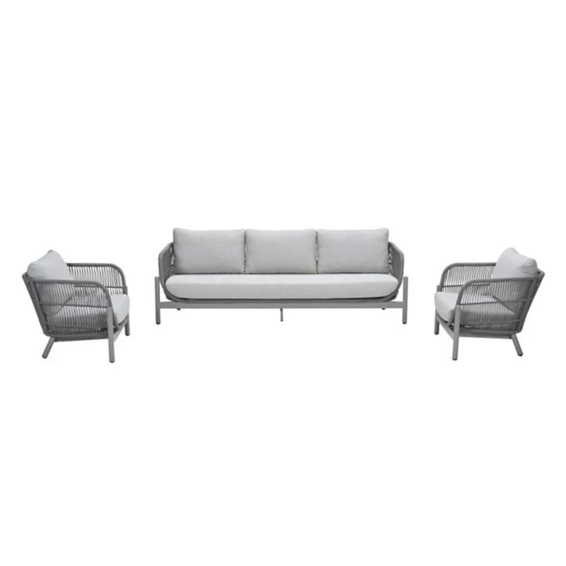 Garden Impressions Catanzaro loungeset 3-delig taupe rope grijs zand valley sand