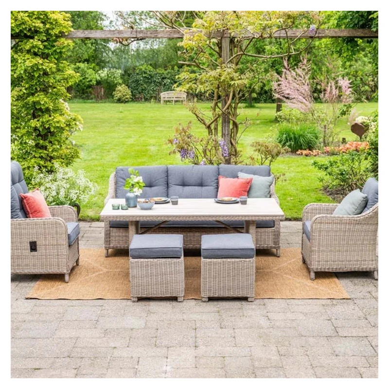 Garden Impressions Milwaukee lounge tuinstoel wicker grijs
