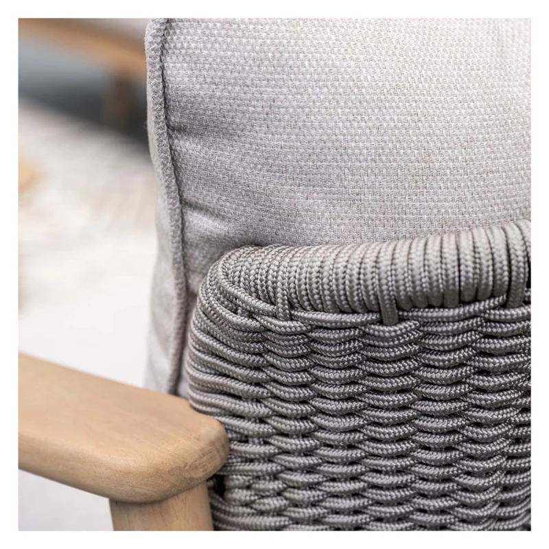 Garden Impressions Eclipse loungeset 4-delig acasia white wash-rope taupe/grey sand