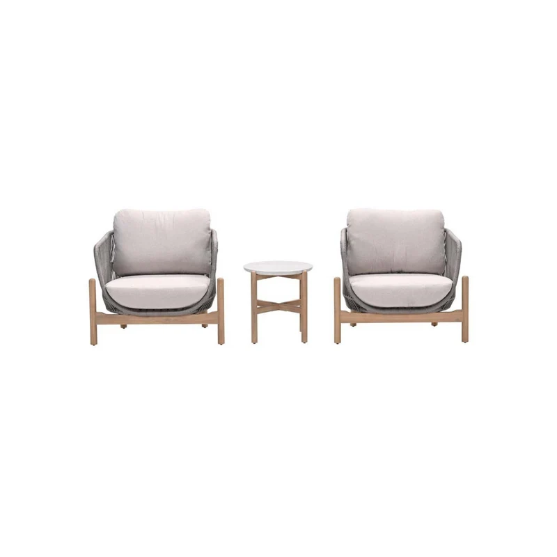 Garden impressions Talara stoel loungeset - 3-delig - acaciahout zand