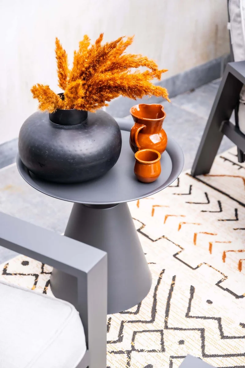 Zavala bijzettafel - diameter 50xH48 cm - carbon black