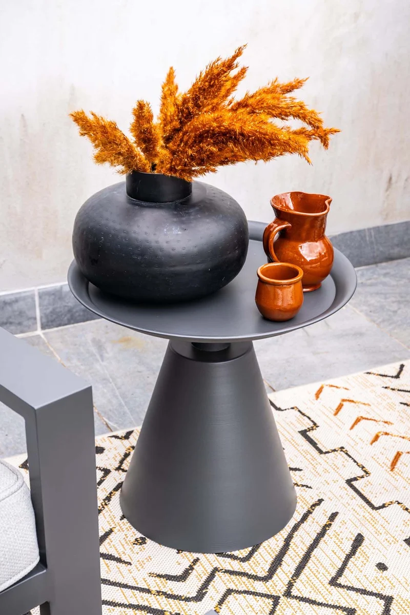 Zavala bijzettafel - diameter 50xH48 cm - carbon black