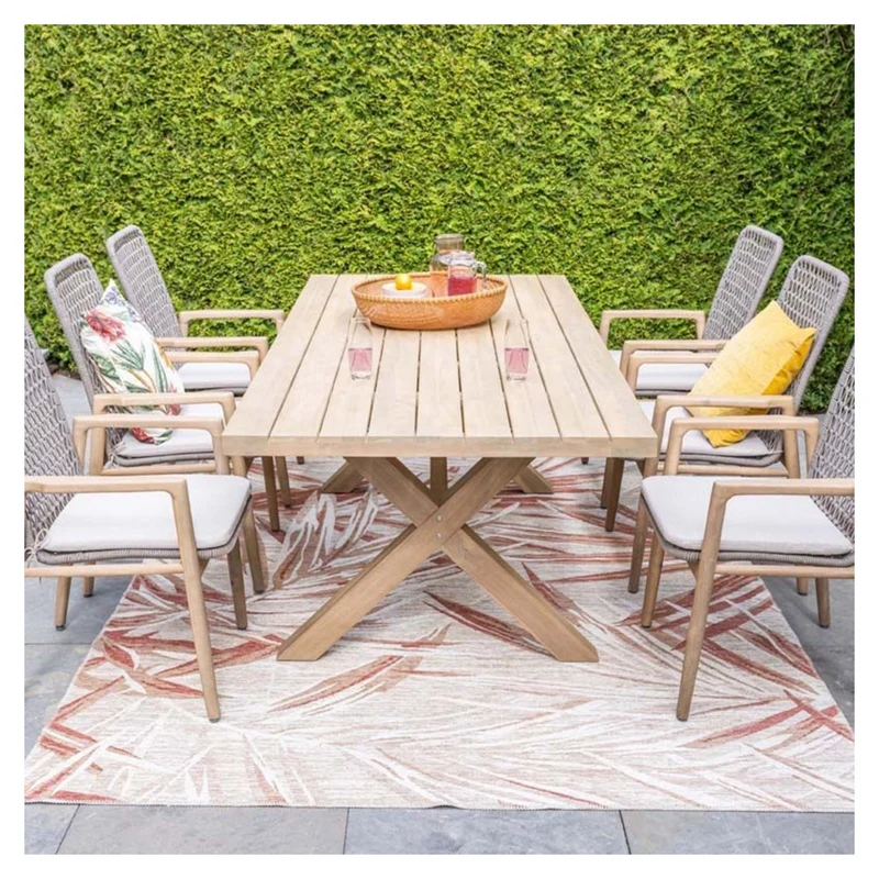 Garden Impressions Urania Tuintafel - 220x100 cm - acaciahout met white wash