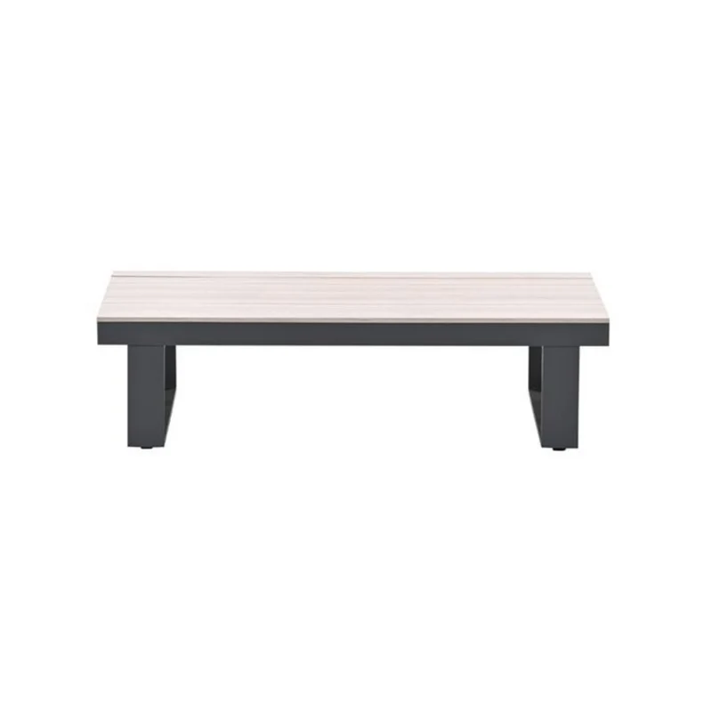 Bologna lounge tafel - 130x70 cm - carbon black - light teak Vironwood
