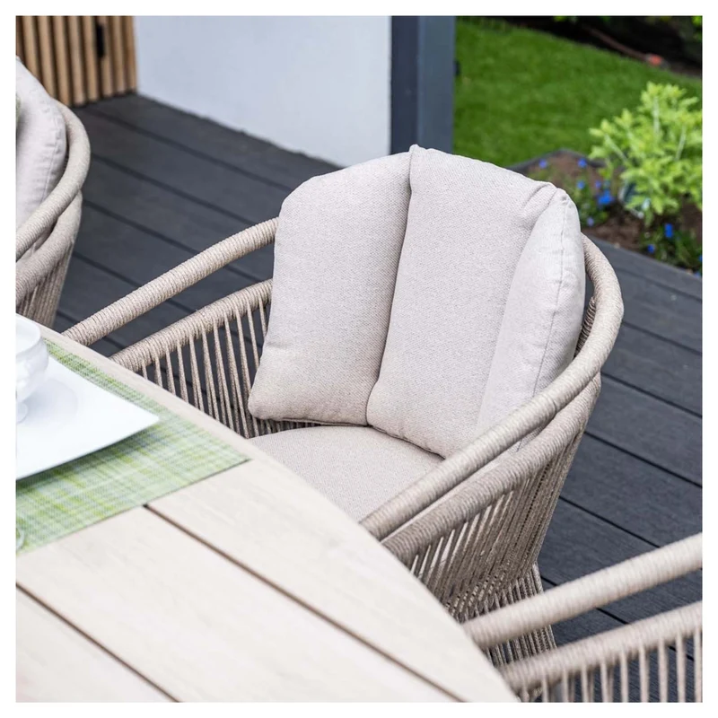 Edison tuintafel ovaal - 180x115 cm -taupe -light teak Vironwood