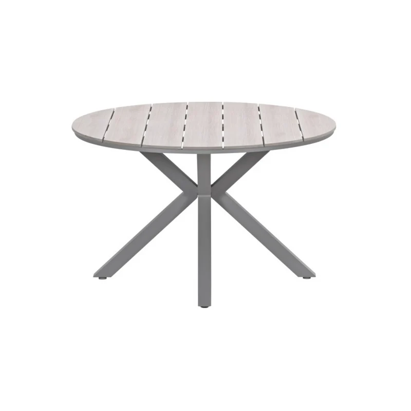 Edison tuintafel rond - 122 cm - taupe - light teak Vironwood