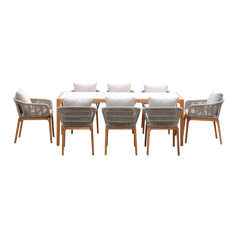 Arora dining tuinset teakhout 8 personen