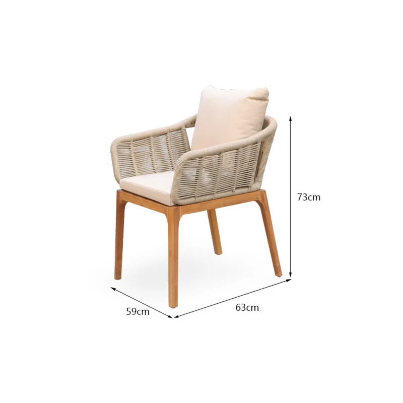 Boender Outdoor Arora dining tuinstoel teakhout met ropes