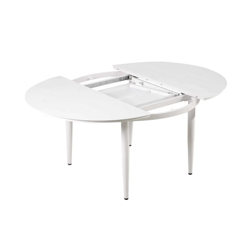 Boender Outdoor ronde tuintafel uitschuifbaar 120/170cm wit