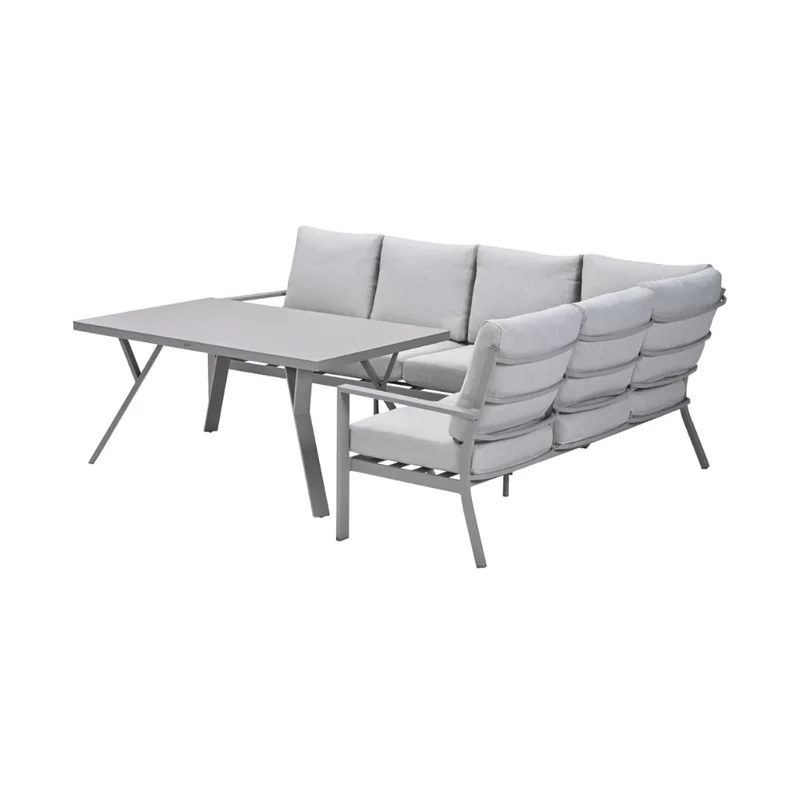 Sergio dining loungeset aluminium set 3-delig links- valley sand - Taupe