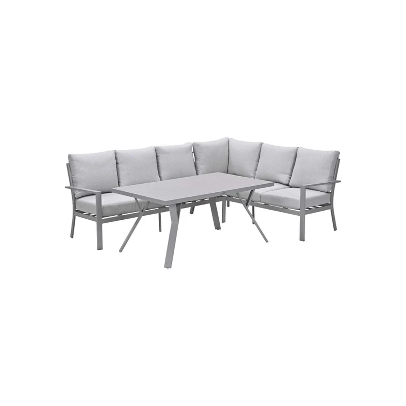 Sergio dining loungeset aluminium set 3-delig rechts - valley sand - Taupe